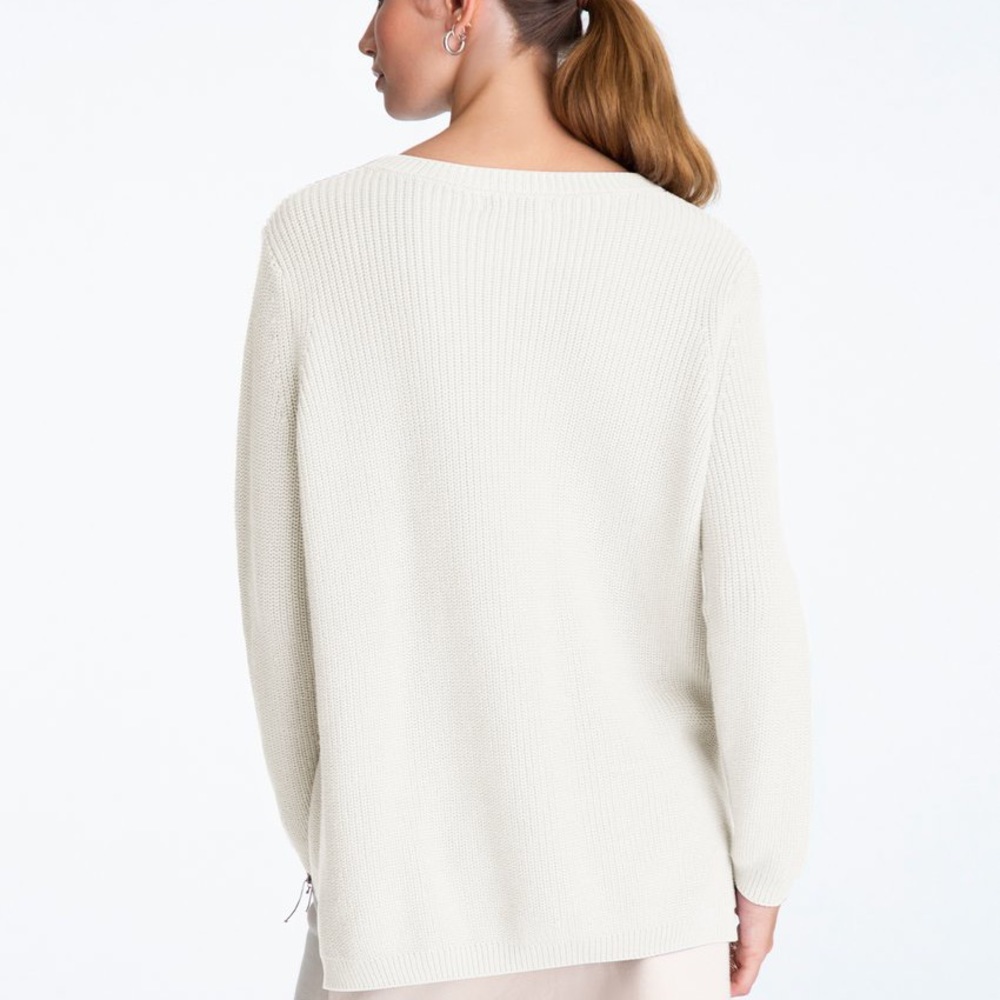 525 America THE EMMA: CREWNECK SHAKER STITCH SWEATER
